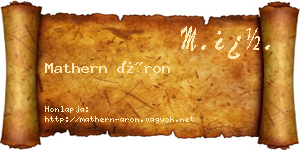 Mathern Áron névjegykártya